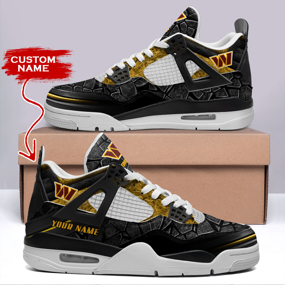 HOT NFL Washington Commanders Custom Name Nike Air Jordan 1 Sneakers