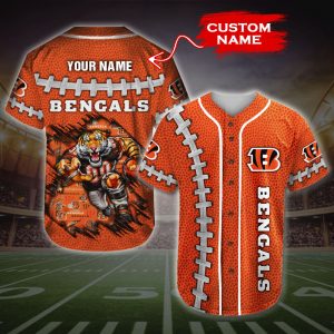 NFL Cincinnati Bengals Custom Name And Number Baseball Jersey