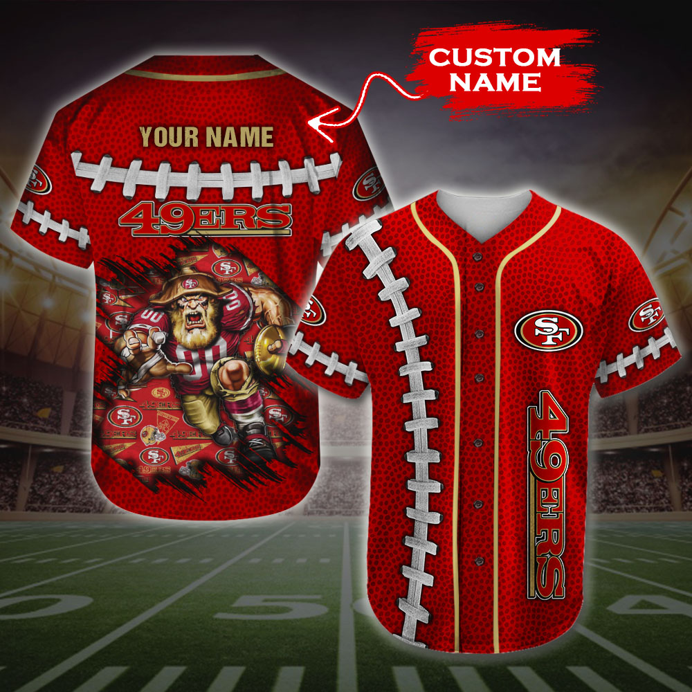 Custom Name 49ers Baseball Jersey Jesus San Francisco 49ers Gift -  Personalized Gifts: Family, Sports, Occasions, Trending