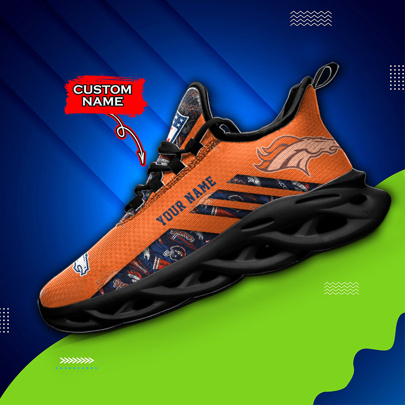 Custom Name NFL Denver Broncos Style Logo Caro Max Soul Shoes Gift For Men  Women - Freedomdesign