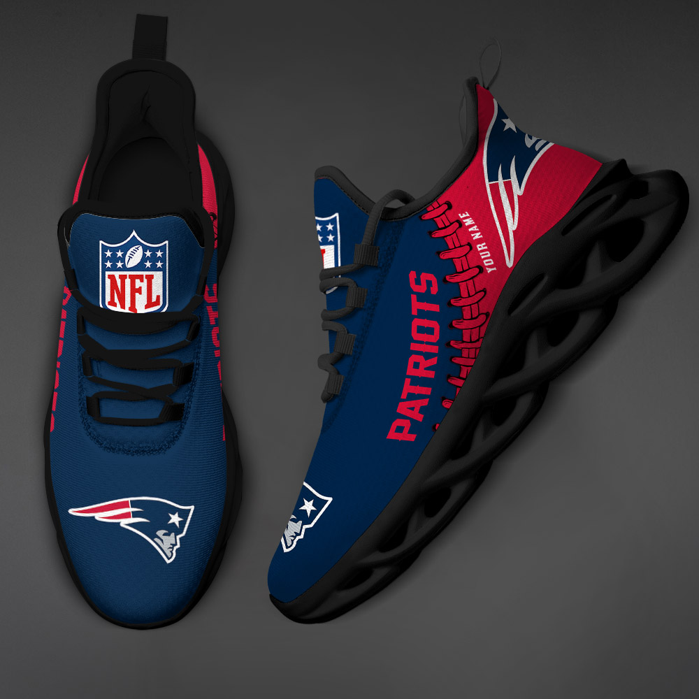 New England Patriots Personalized Name NFL Max Soul Shoes Men And