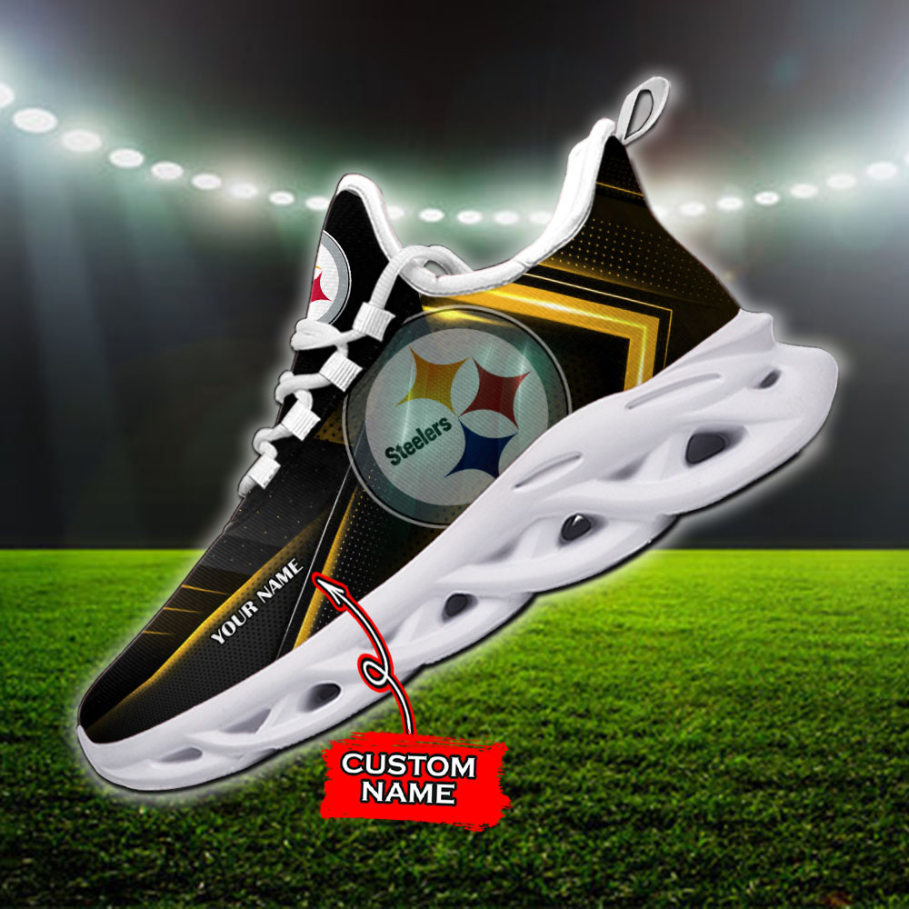 Pittsburgh Steelers NFL Custom Name Angle Wings Max Soul Shoes Trending Item  - YesItCustom