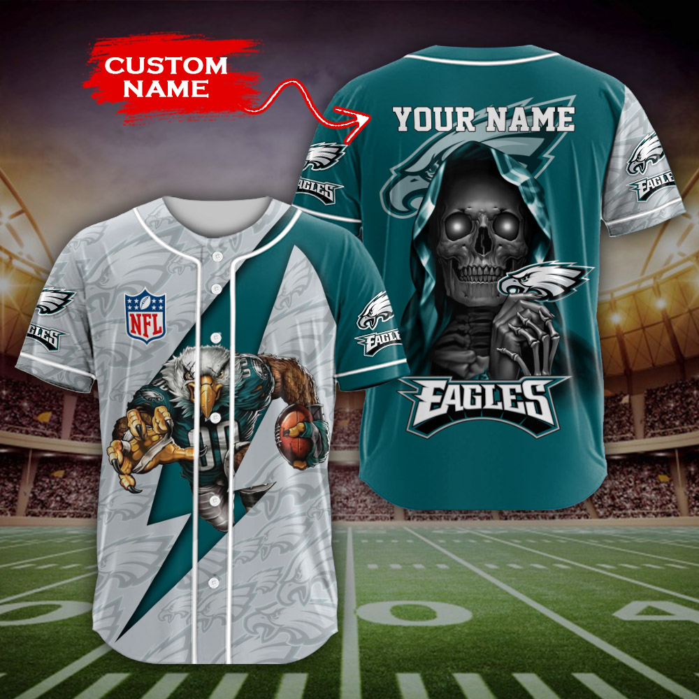 Personalized Philadelphia Eagles Team National Football League Custom  Baseball Jersey Shirt 