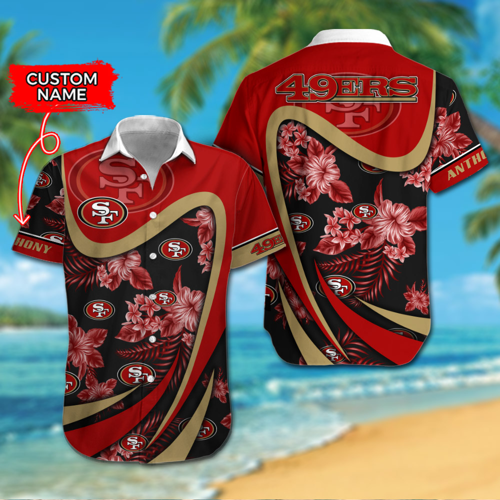 San Francisco 49ers Custom Name NFL Hawaiian Shirt And Shorts Gift